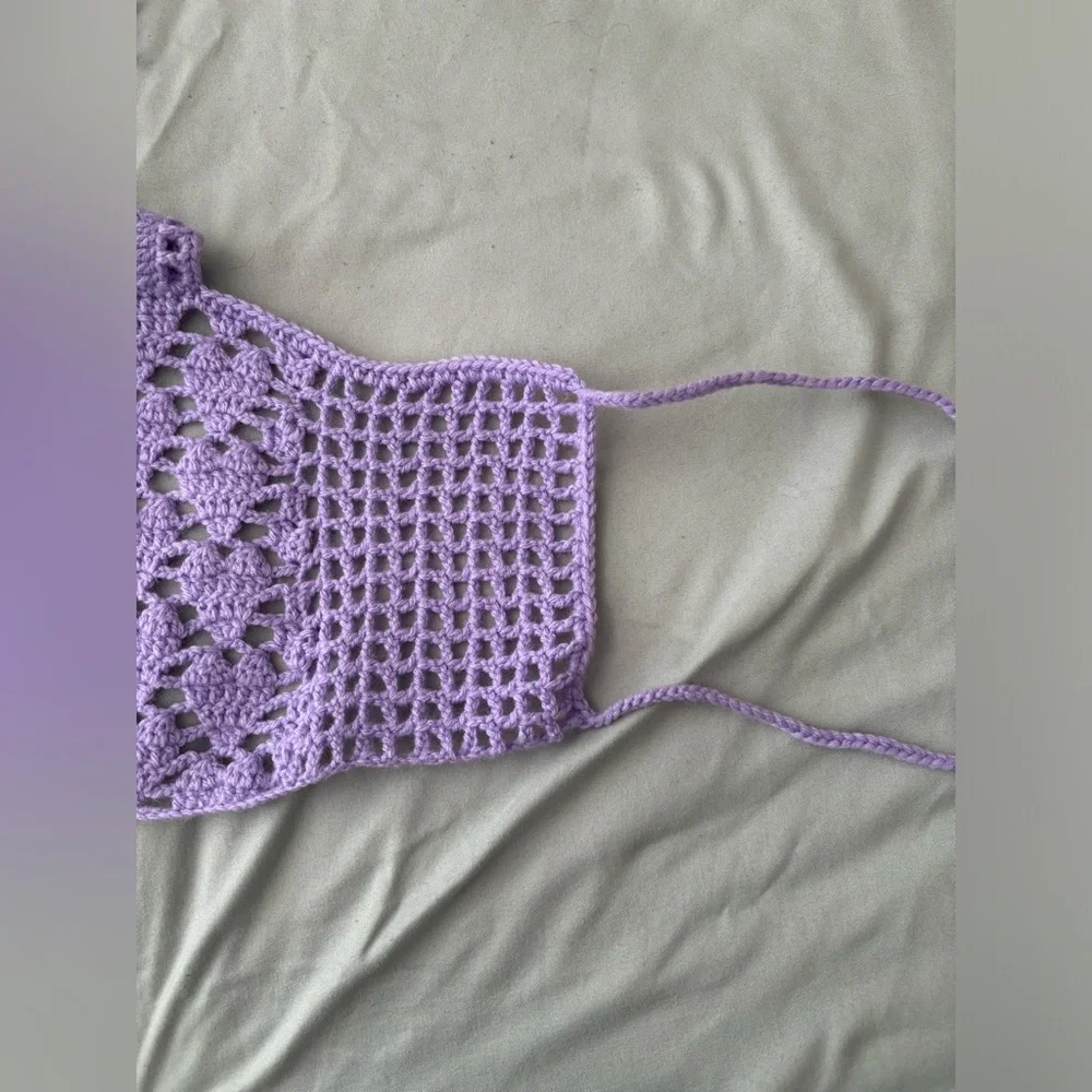 Handmade crochet heart 💜 halter neck top - Picture 5 of 8
